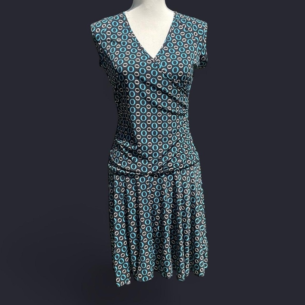 Elegant Blue Patterned Dress